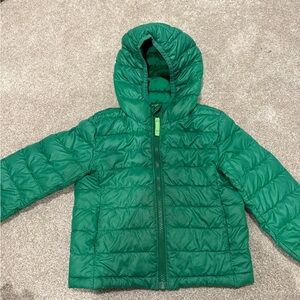 Primary Emerald Green Quilted Jacket with Hood